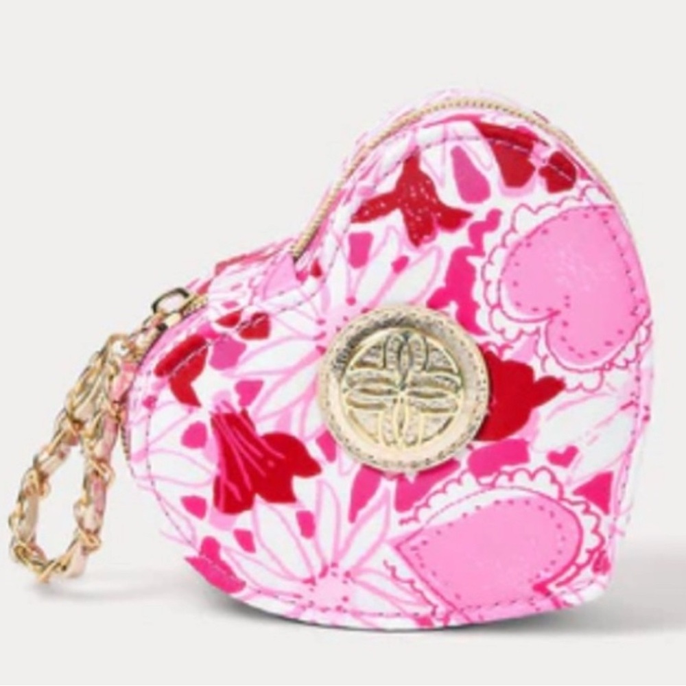 NWT Lilly Pulitzer Jewelry Case Wristlet Coconut Dear Heart